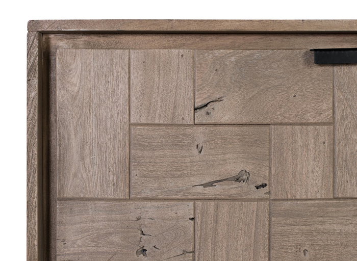 GINER Y COLOMER Aparador de Madera de Acacia y Metal con Chapa de Piedra